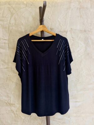 Modal viscosa escote V con tacha 