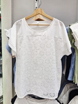 Broderie combi escote redondo