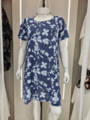 Vestido lino c/lycra "Flores"