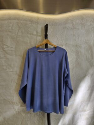 Lino corte evase escote redondo